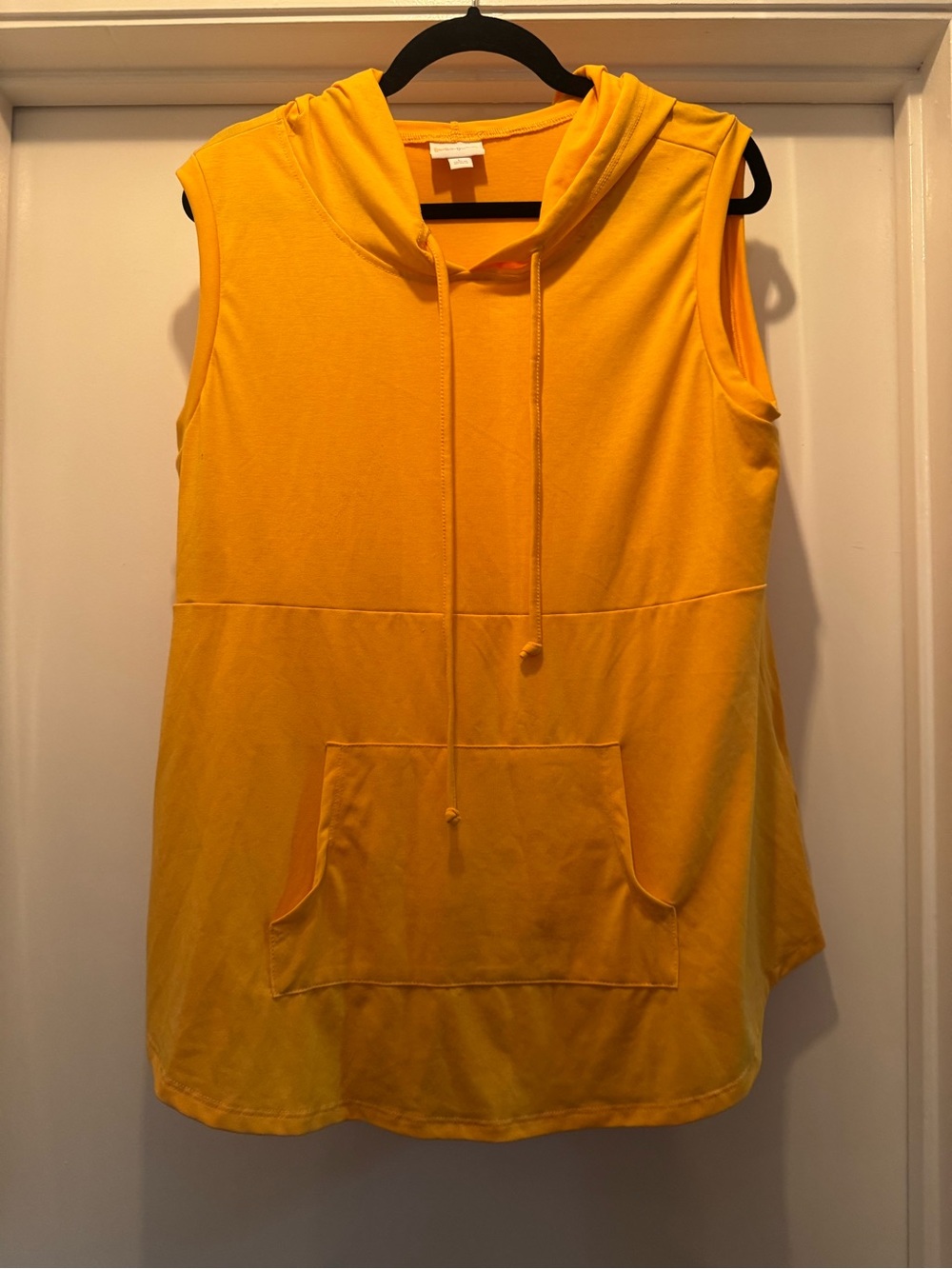 Sleeveless Lularoe Brittany Hooded Tunic Top - Yellow